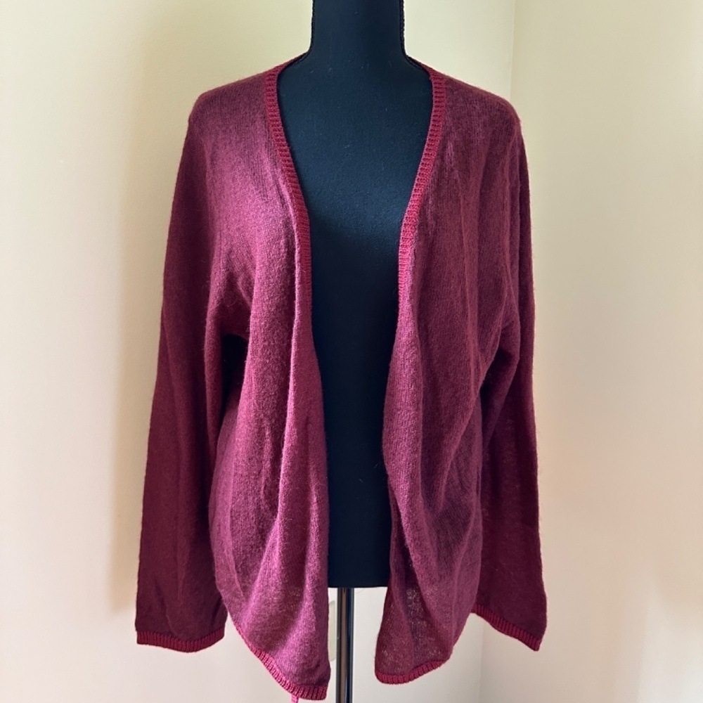 *LANE BRYANT* Plus Maroon Open Front Cardigan Sweater Size 18-20